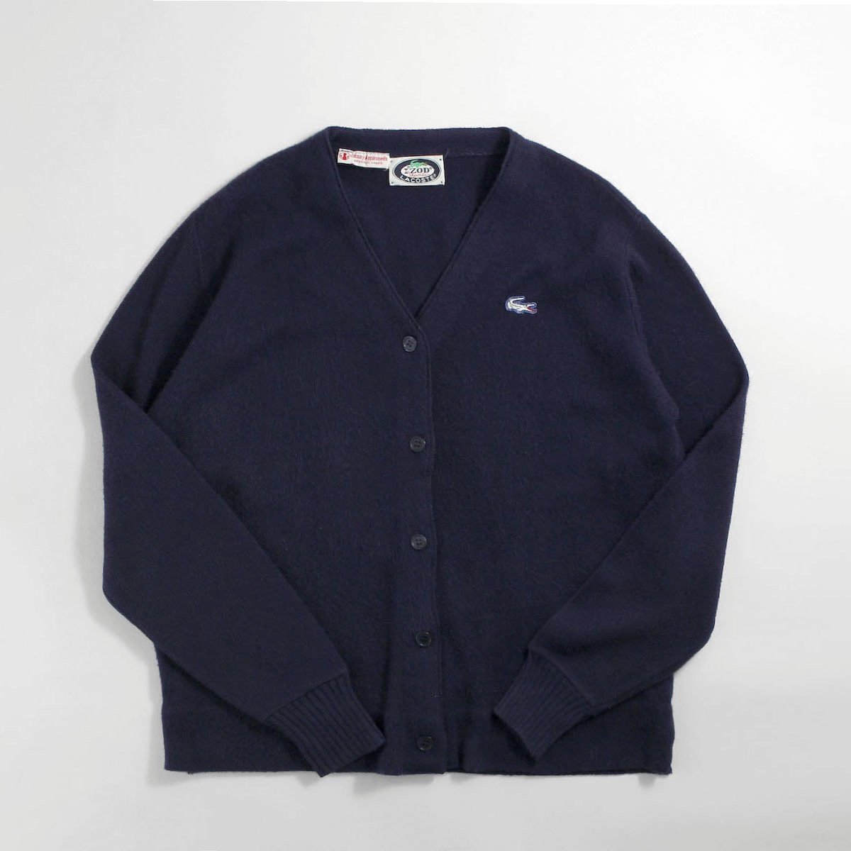 レディース 1980s ヴィンテージ アイゾッドラコステ カーディガン ネイビー Izod Lacoste