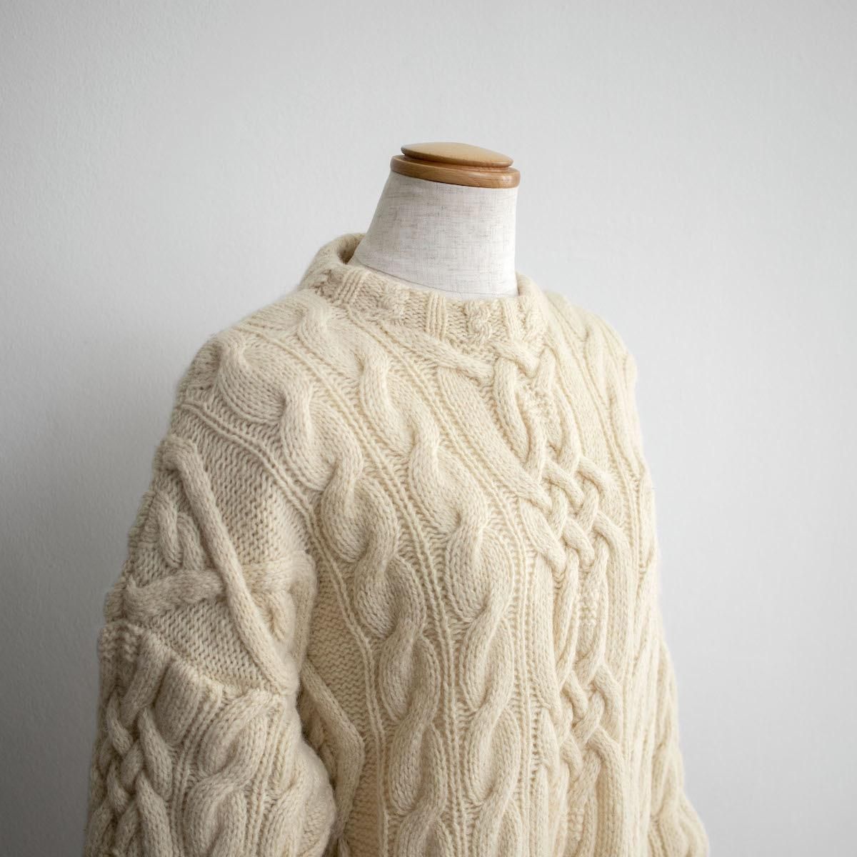 NKNIT ンニット 22AW アルパカ混 ウール ケーブルニットセーター