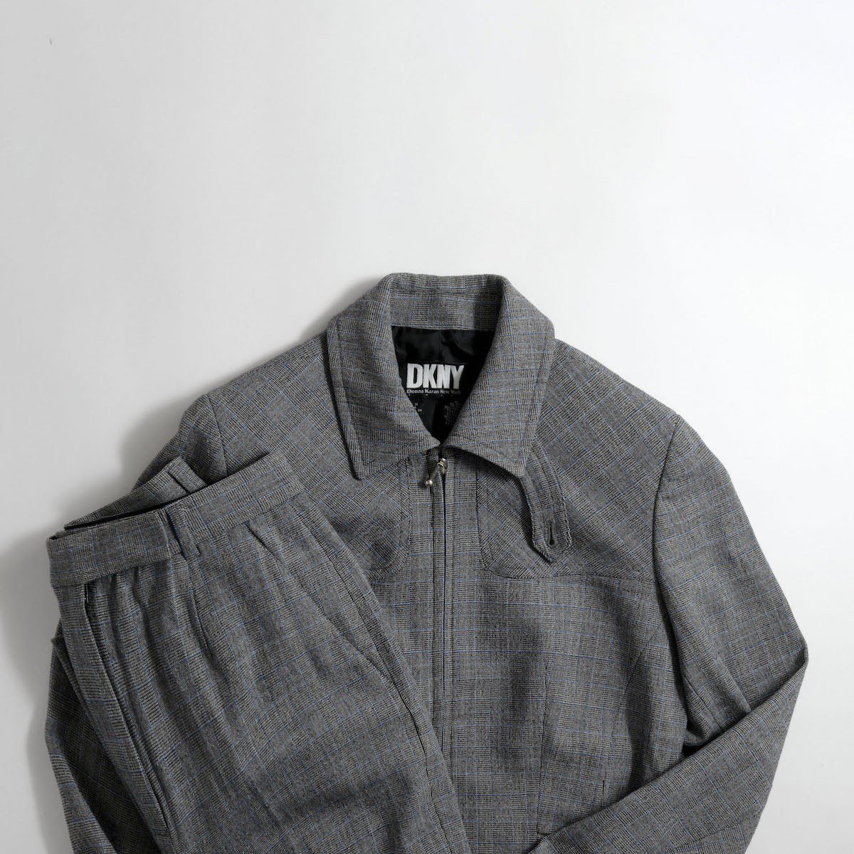 レディース] 1990s DKNY チェック柄ジップアップジャケット&パンツ