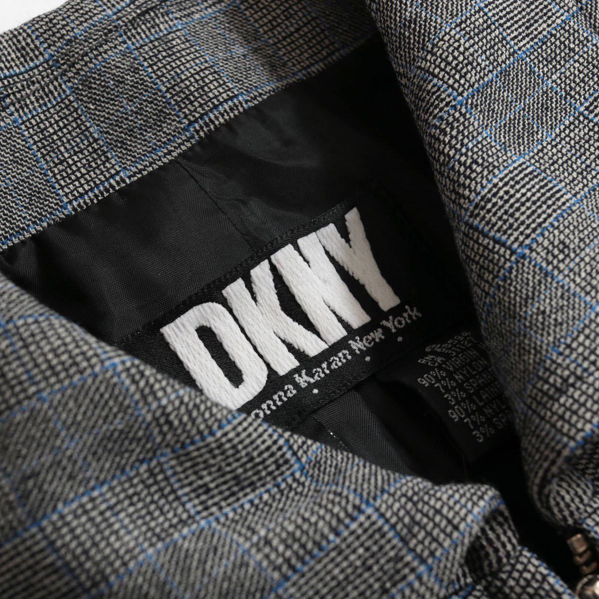 [レディース] 1990s DKNY チェック柄ジップアップジャケット&パンツ グレー [ダナキャラン]
