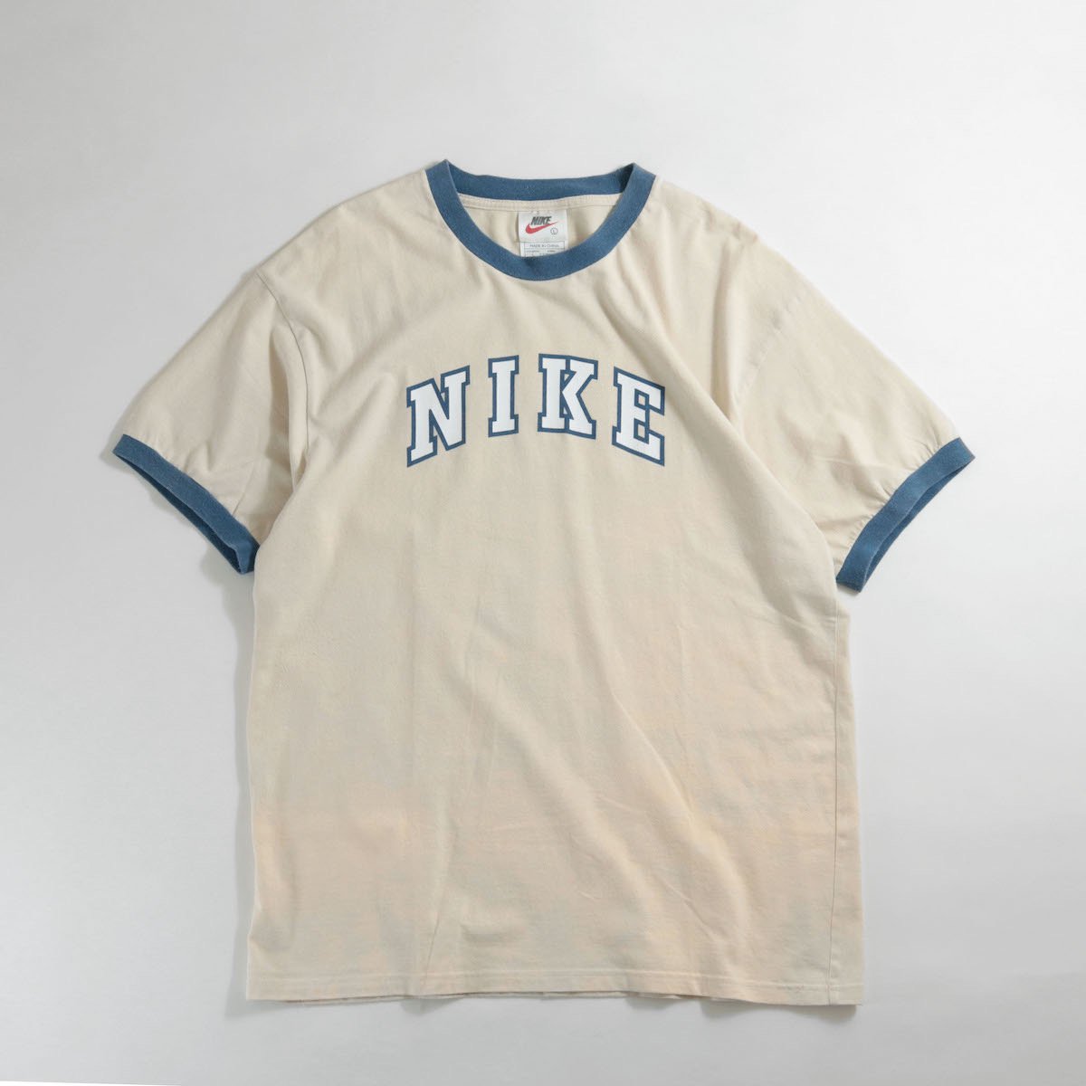 レディース] 1990s ナイキ ロゴプリントTシャツ リンガー ビッグサイズ
