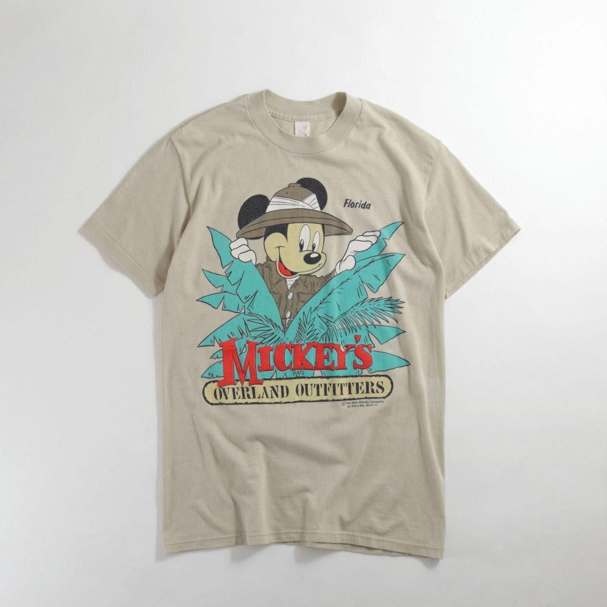 レディース 1970s ヴィンテージ Usa製 ミッキー プリントtシャツ フロリダ ベージュ