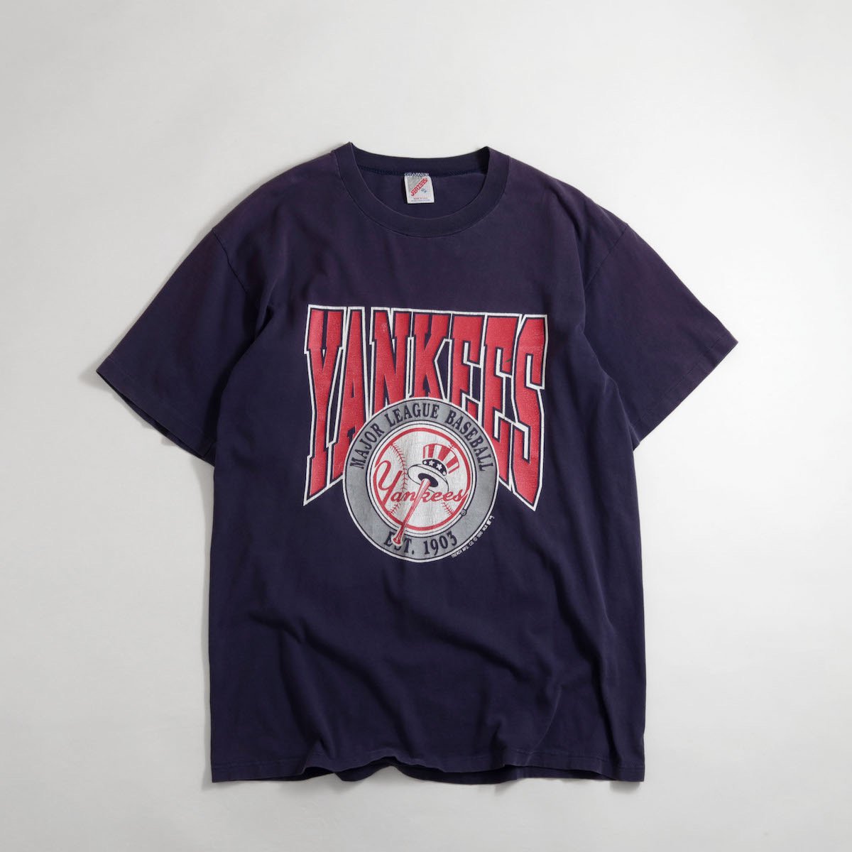 レディース 1990s Usa製 ニューヨーク ヤンキース ロゴtシャツ メジャーリーグ 茄子紺