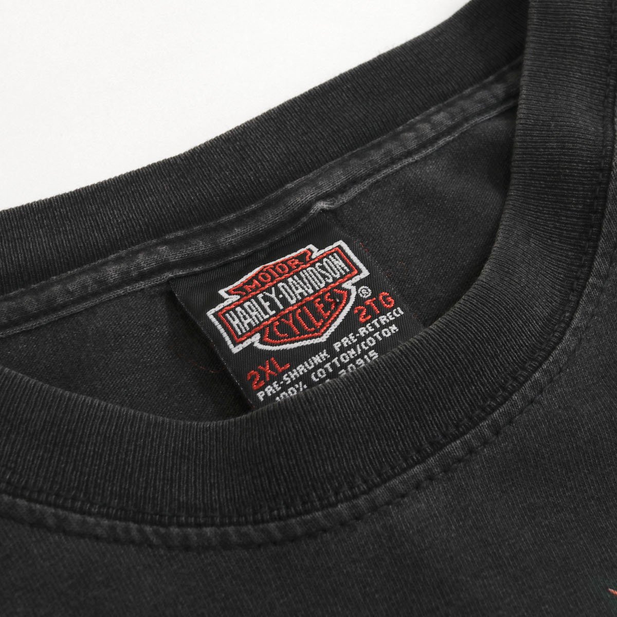 [レディース] 1990s カナダ製 オーバーサイズ ハーレーダビッドソン プリントTシャツ ワシ 両面 墨黒 [HARLEY