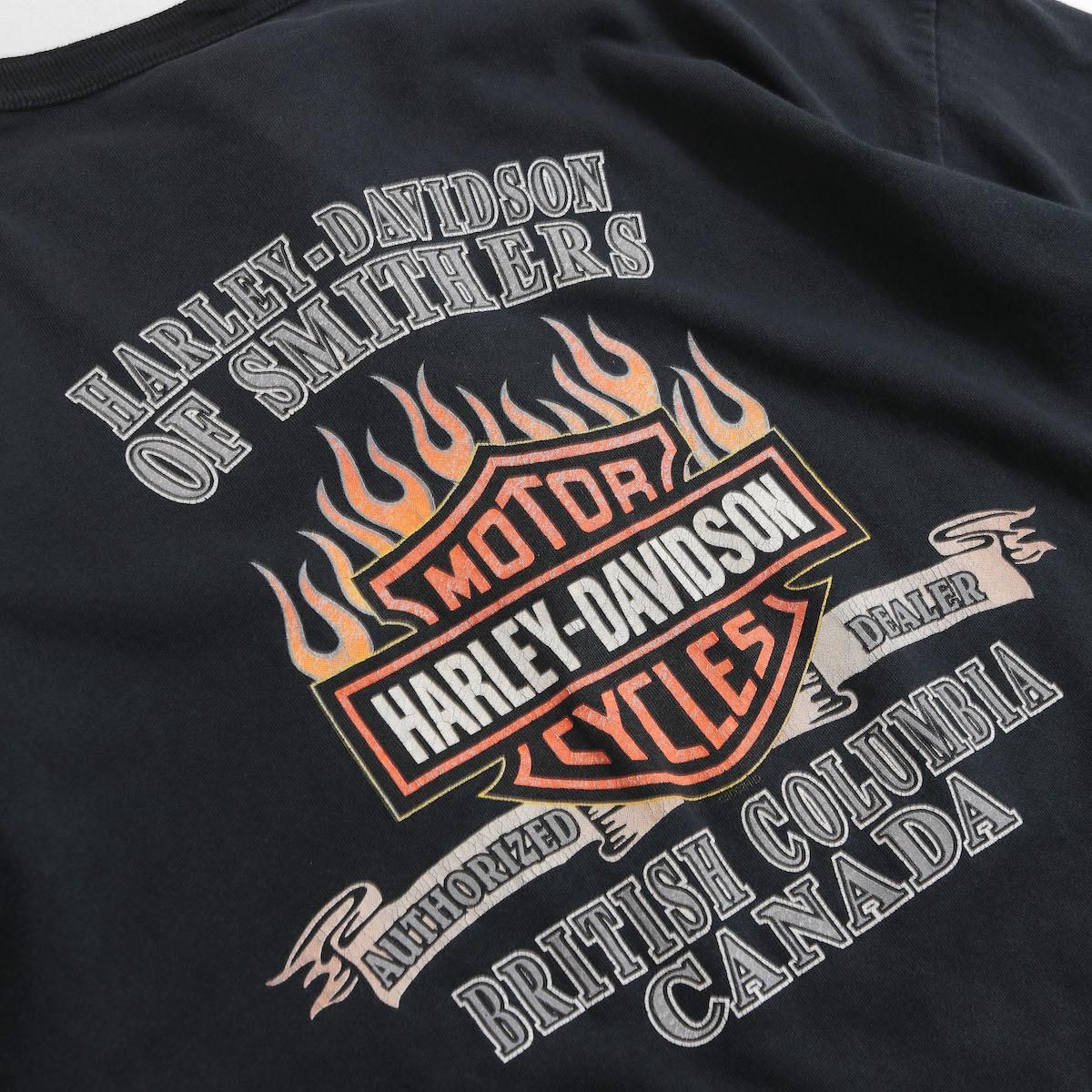 レディース ユーズド カナダ製 ハーレーダビッドソン ヘンリーネック ロゴtシャツ 両面 墨黒 Harley Davidson 4160 17 レディース ユーズド カナダ製 ハーレーダビッドソン ヘンリーネック ロゴtシャツ 両面 墨黒 Harley Davidson 4160 17