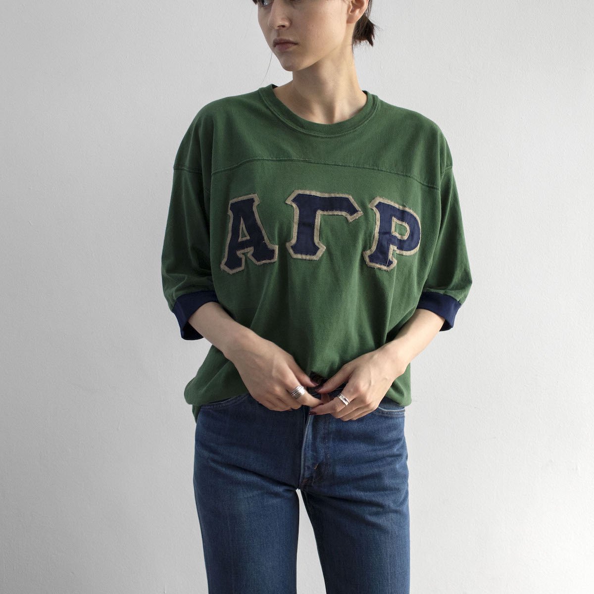 レディース] 1990s USA製 ラッセル カレッジ フットボールTシャツ