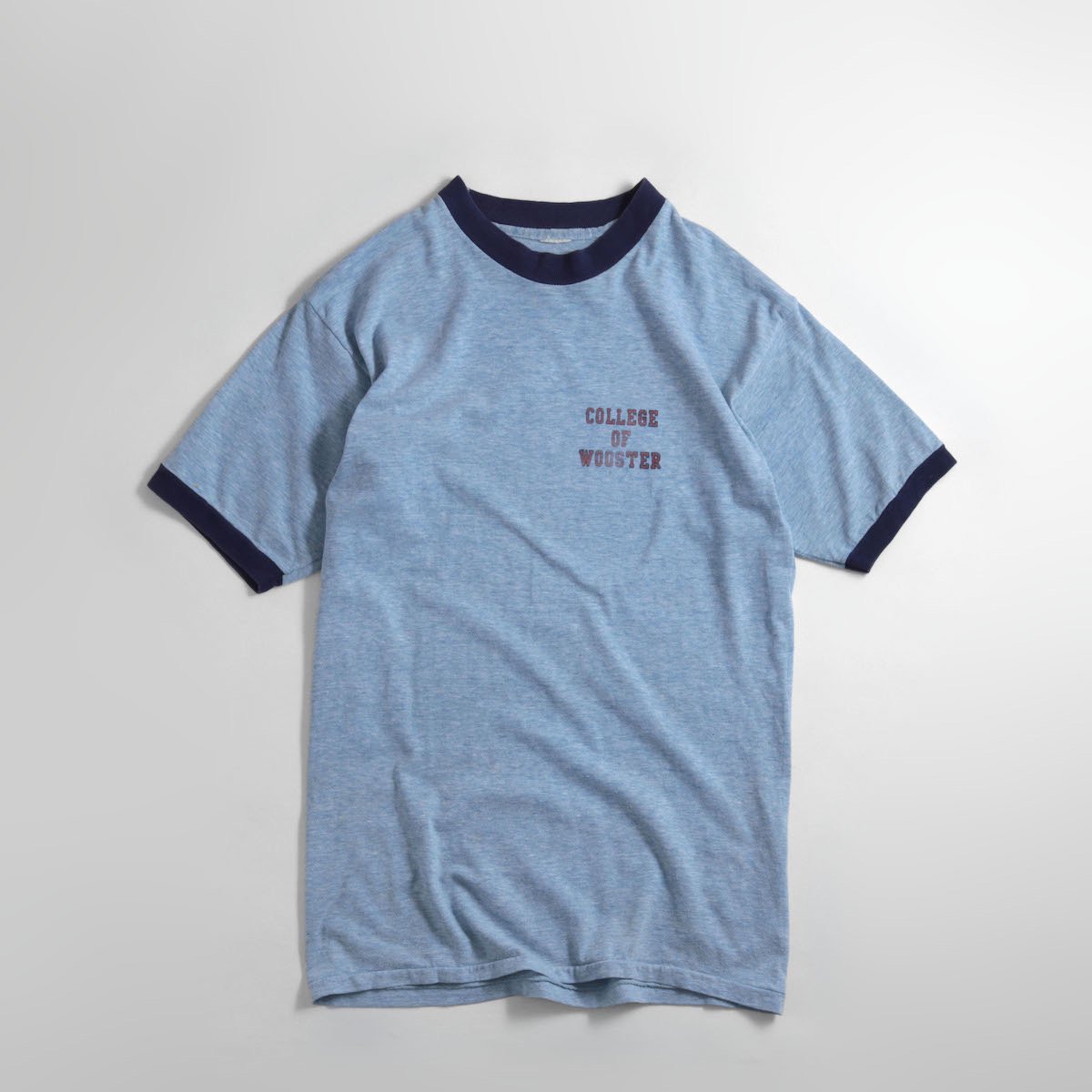 レディース] 1970s ヴィンテージ カレッジプリント リンガーTシャツ 杢