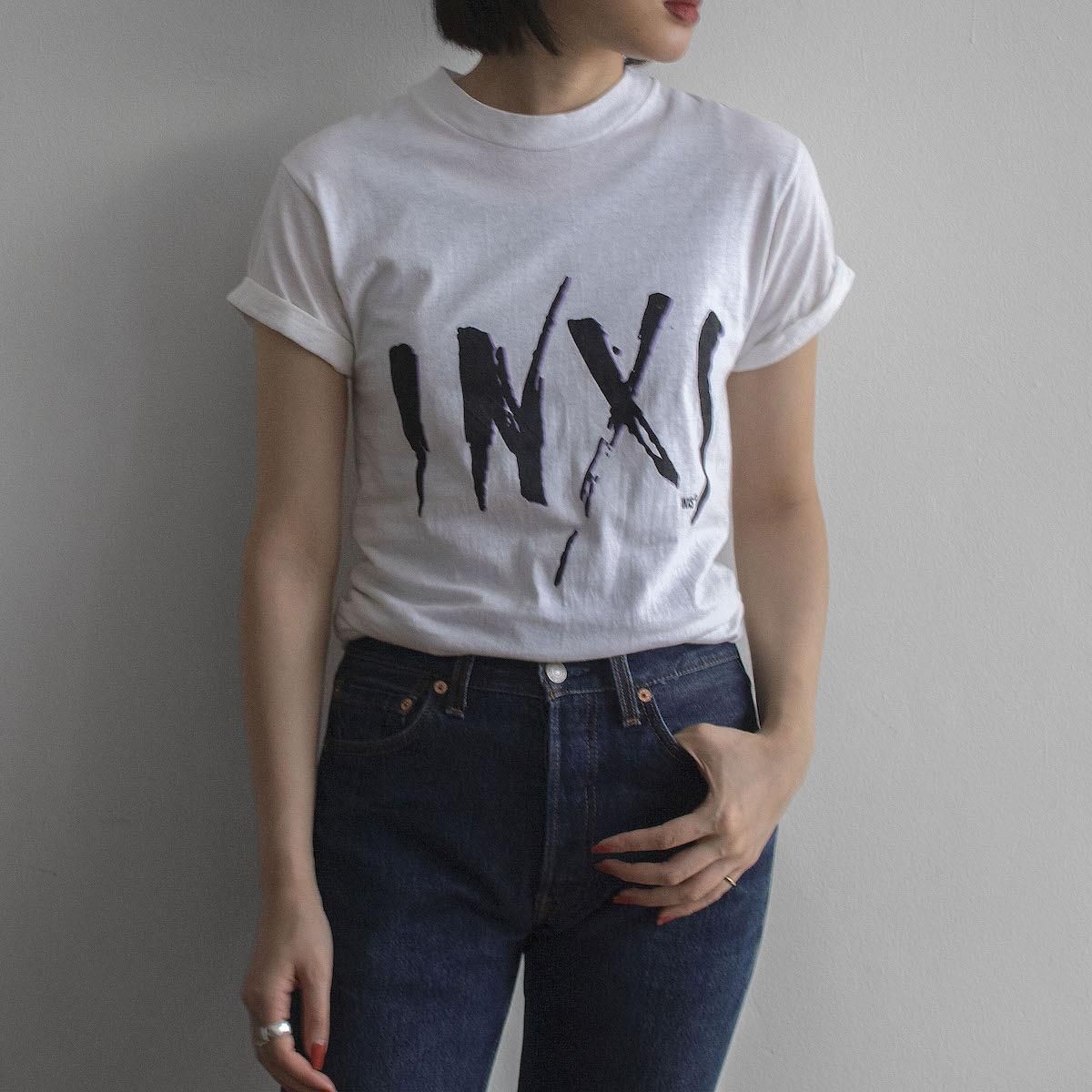レディース] 1980s USA製 ヴィンテージ INXS ツアーTシャツ 両面