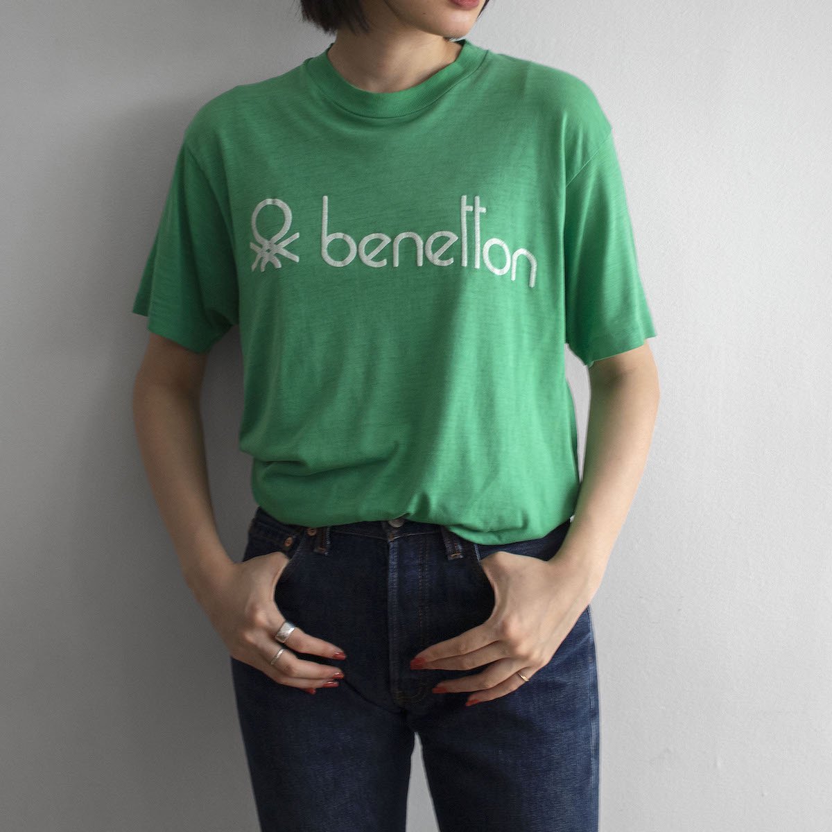 レディース] 1980s USA製 ヴィンテージ ベネトン ロゴ プリントTシャツ