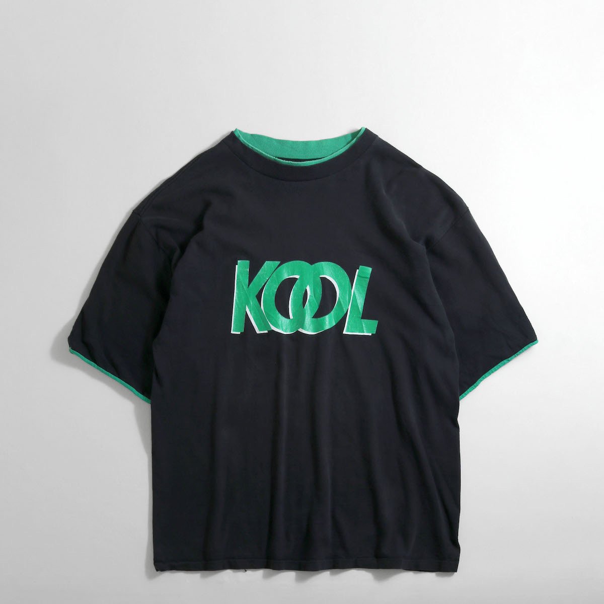 レディース] 1990s USA製 KOOL ロゴTシャツ レイヤード風 ブラック