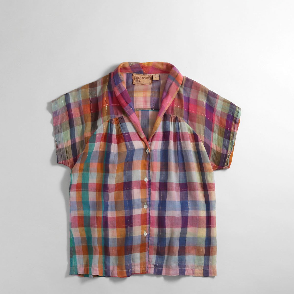 レディース] 1970s~ ヴィンテージ インド綿 マドラスチェックシャツ 半袖