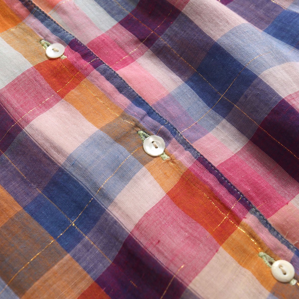 [レディース] 1970s~ ヴィンテージ インド綿 マドラスチェックシャツ 半袖