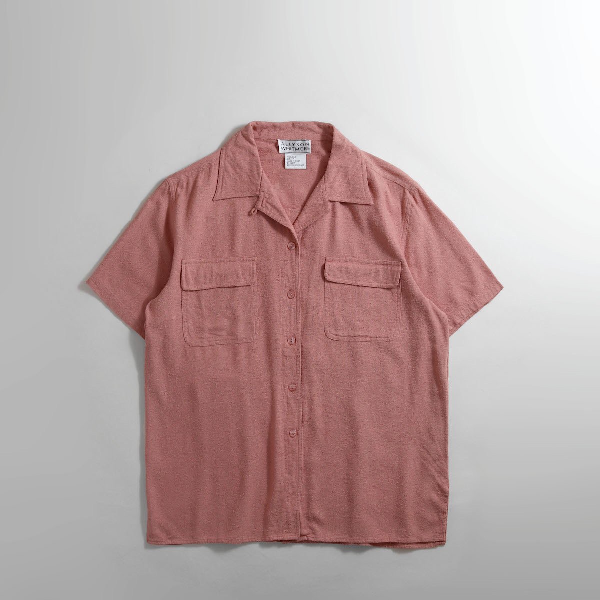 20%OFF [レディース] 1990s~ シルク オープンカラーシャツ 半袖 ピンク