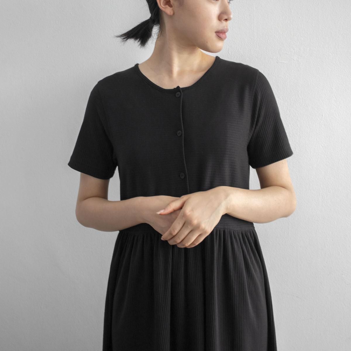 Off レディース 1990s コットンリブワンピース 半袖 ブラック