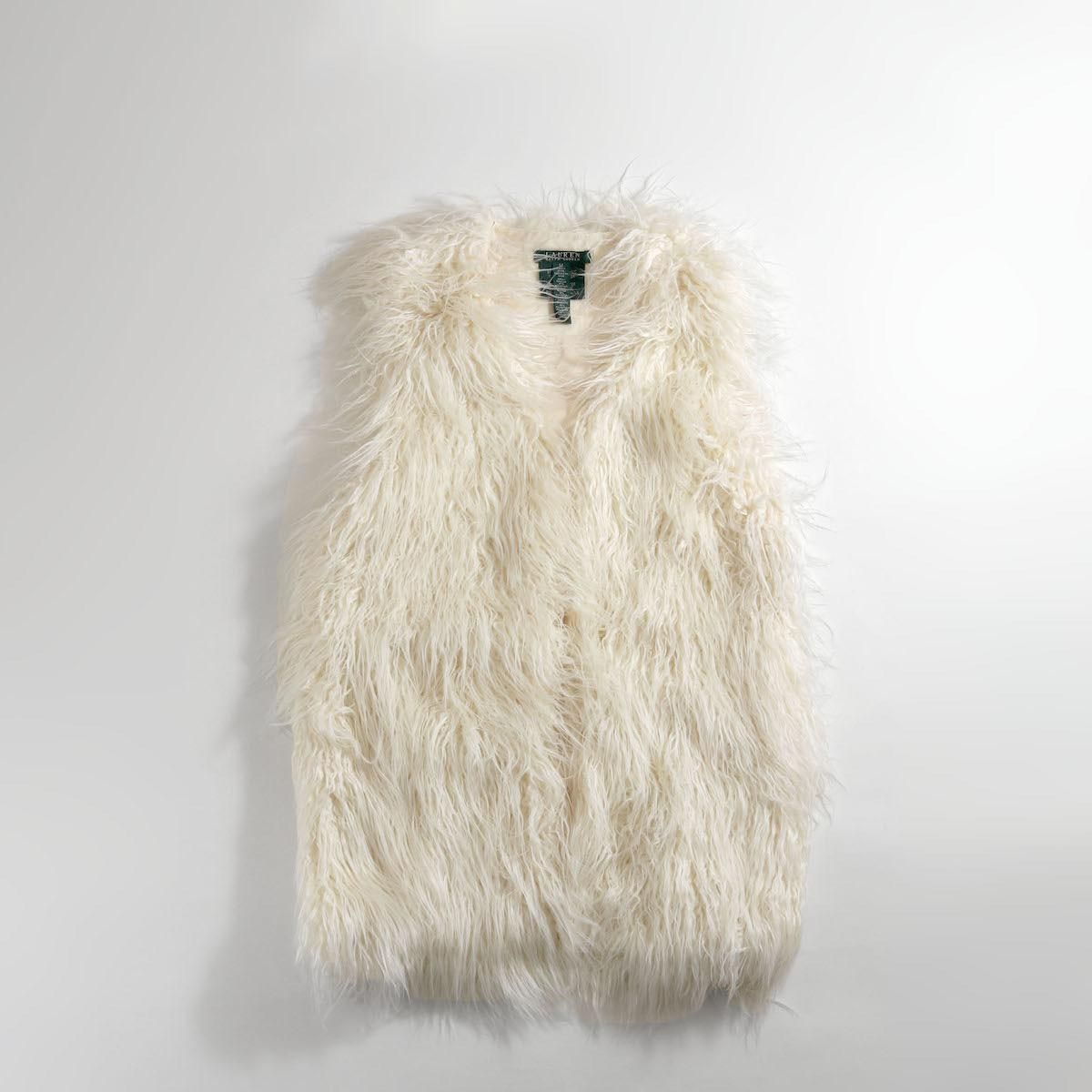 オフホワイト Striped Faur Fur Vest ベスト フェイクファー | www.150 ...