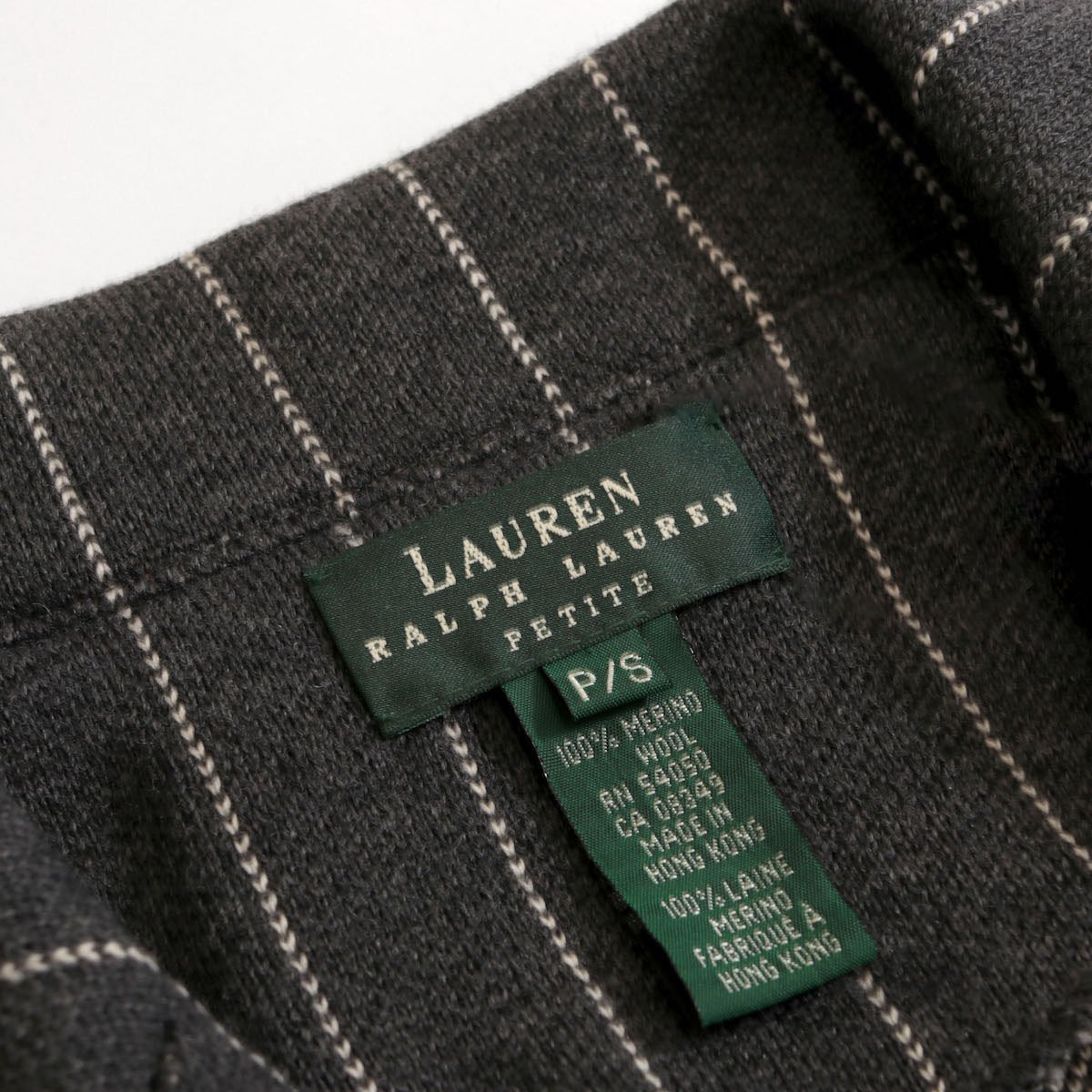 [レディース] ラルフローレン ピンストライプ メリノウールジャケット グレー [Ralph Lauren]