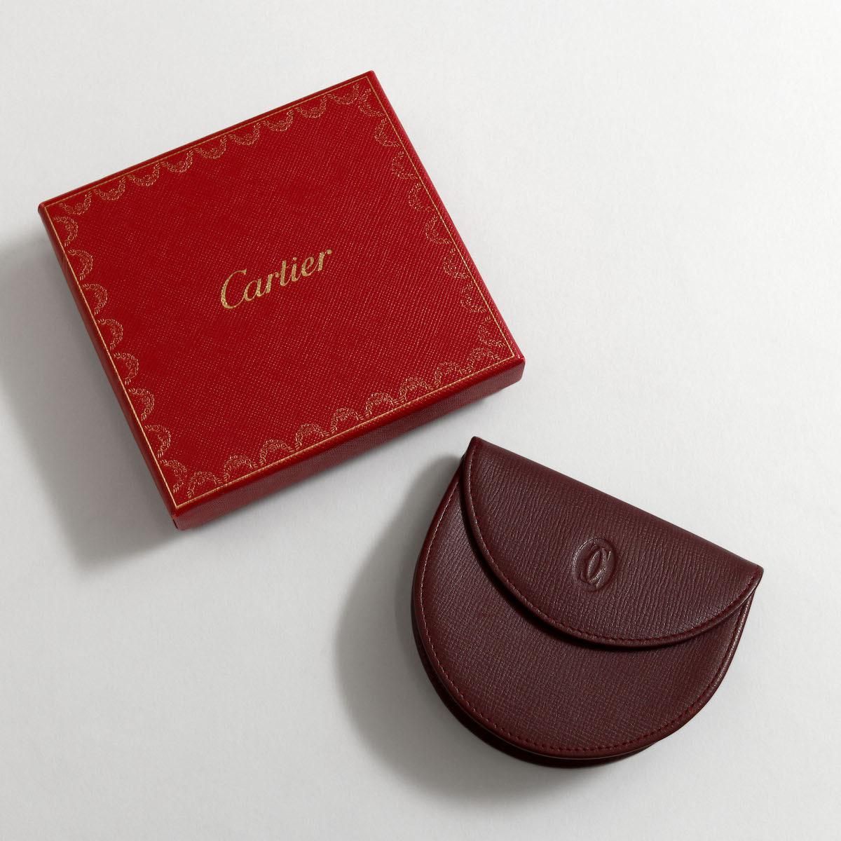 Cartier 長財布 がま口 ツインボタン マストライン ボルドー レザー