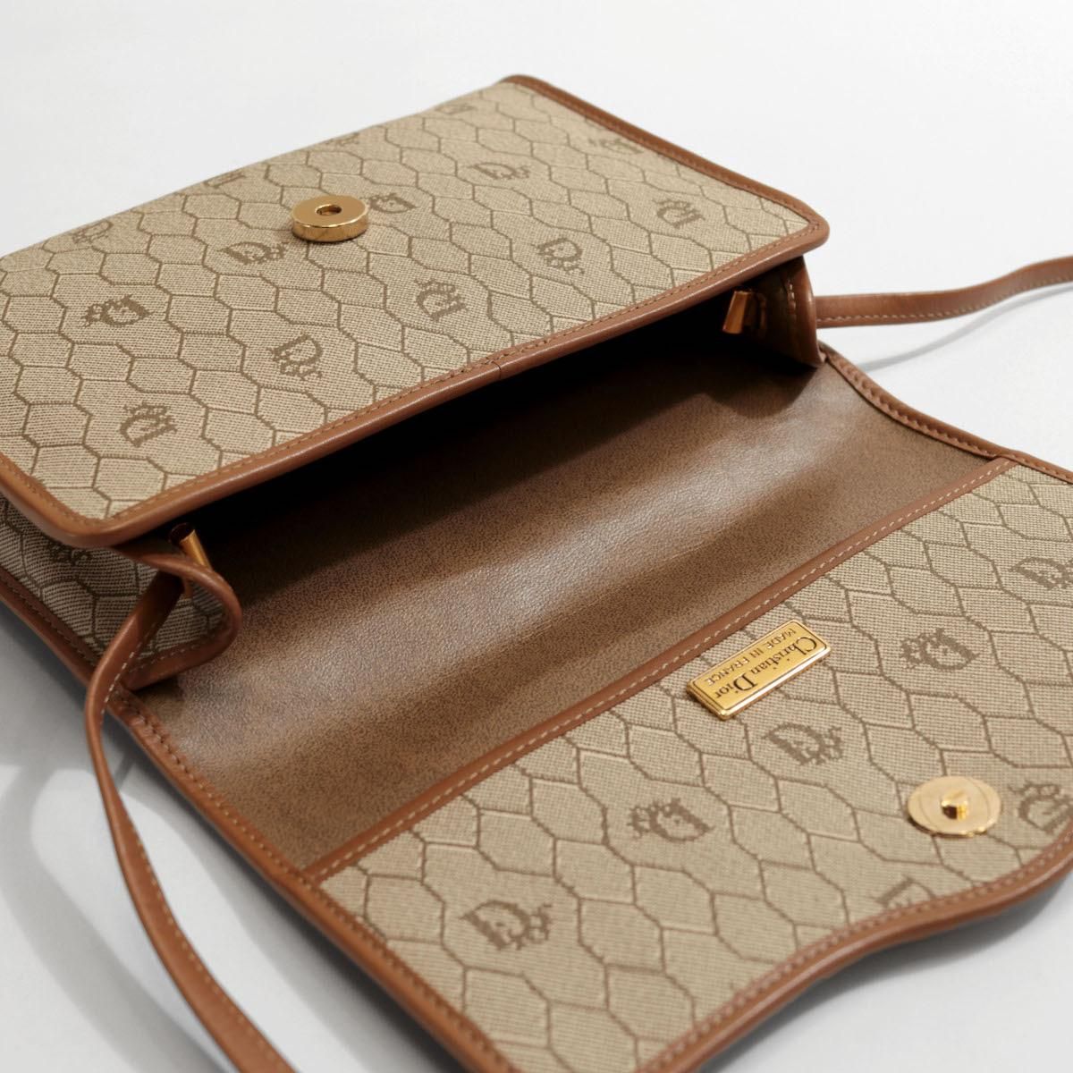 Christian Diorパーティバッグ ベージュ ビンテージ 総柄 チェーン Christian Diorパーティバッグ ベージュ ビンテージ 総柄