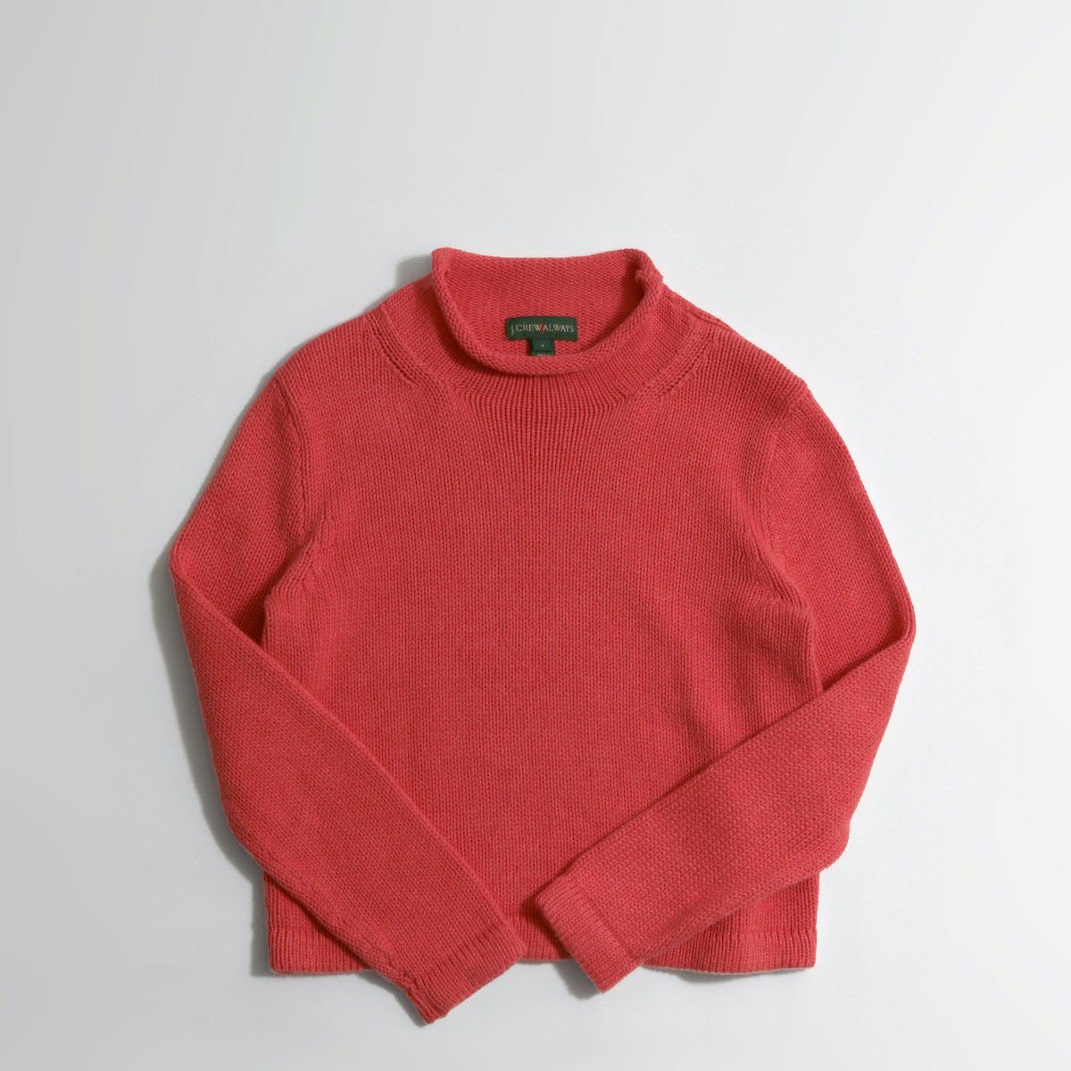 レディース Jクルー ロールネックニット コットン ピンク J Crew