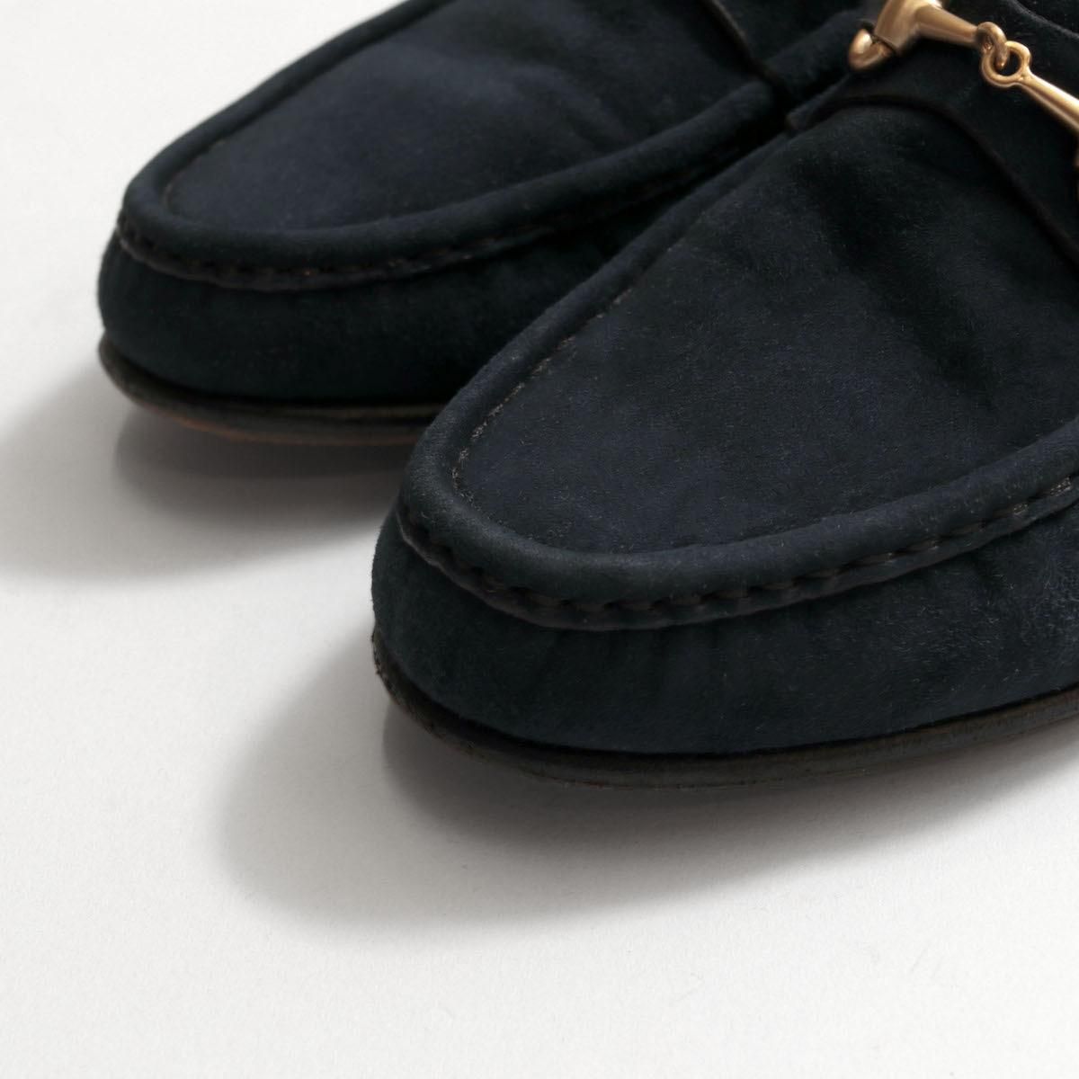 GUCCI グッチ ビットローファー スエード ネイビー 22