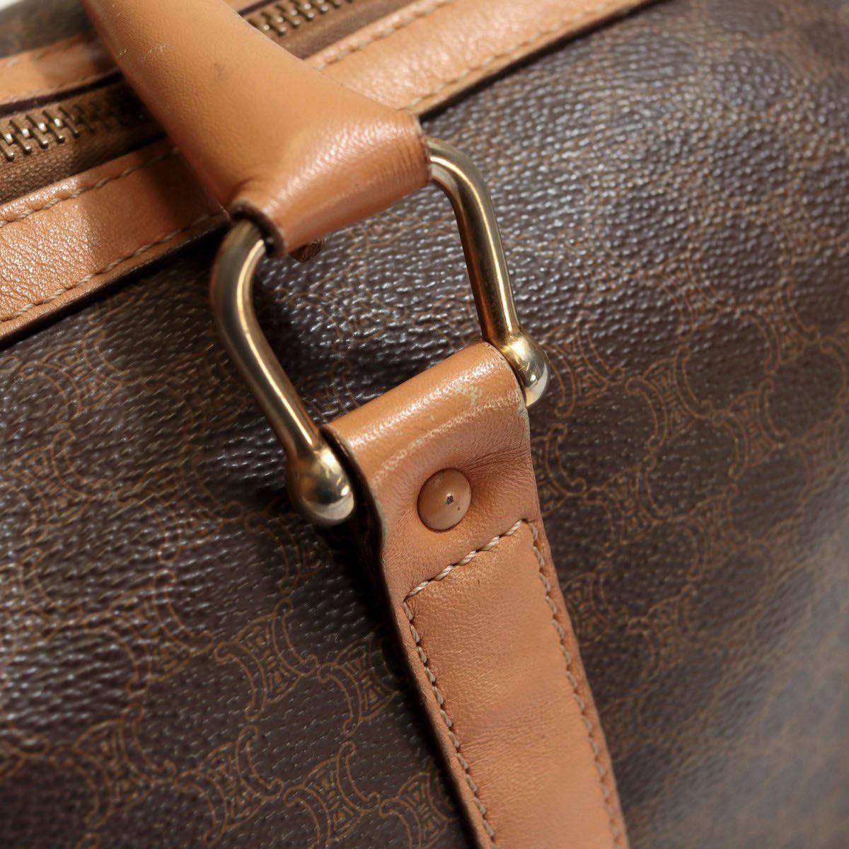 う*ん様 CELINE ボストンバッグ ベージュｘブラウン マカダム 国内初の直営店 CELINE セリーヌ ハンドバッグ ミニボストン