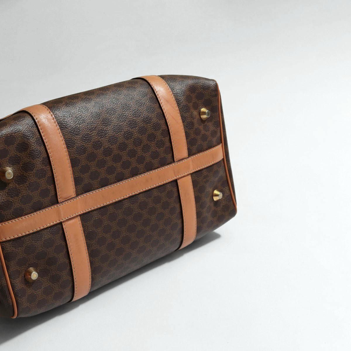 う*ん様 CELINE ボストンバッグ ベージュｘブラウン マカダム 国内初の直営店 CELINE セリーヌ ハンドバッグ ミニボストン