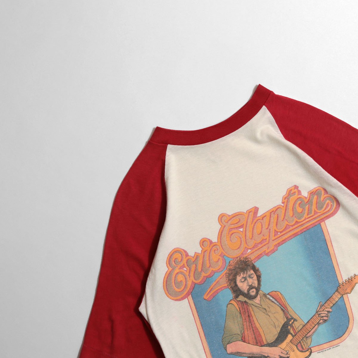レディース] 1970s ヴィンテージ エリック・クラプトン ツアーTシャツ ラグラン ホワイトxレッド 8140-11