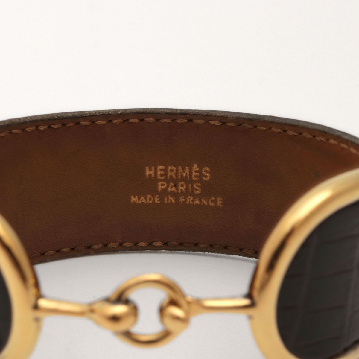 レディース] 1977年製 ヴィンテージ エルメス クロコダイルバングル □G ブラック [HERMES]