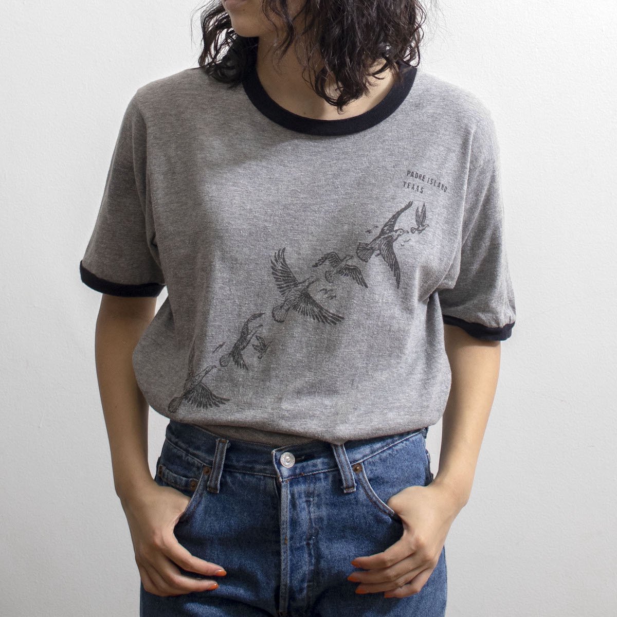 レディース] 1970s ヴィンテージ プリントTシャツ 鳥 パドレ島