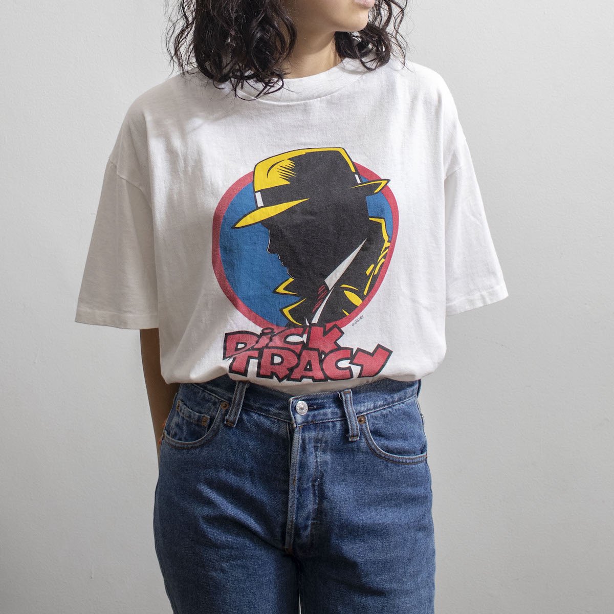 レディース] 1990s USA製 ディック・トレイシー ムービーTシャツ ディズニー ホワイト 4070-7