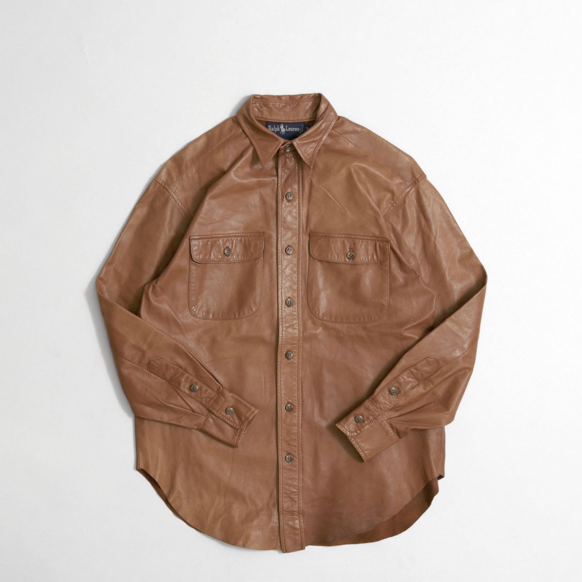 レディース] ラルフローレン レザーシャツ ブラウン [Ralph Lauren]