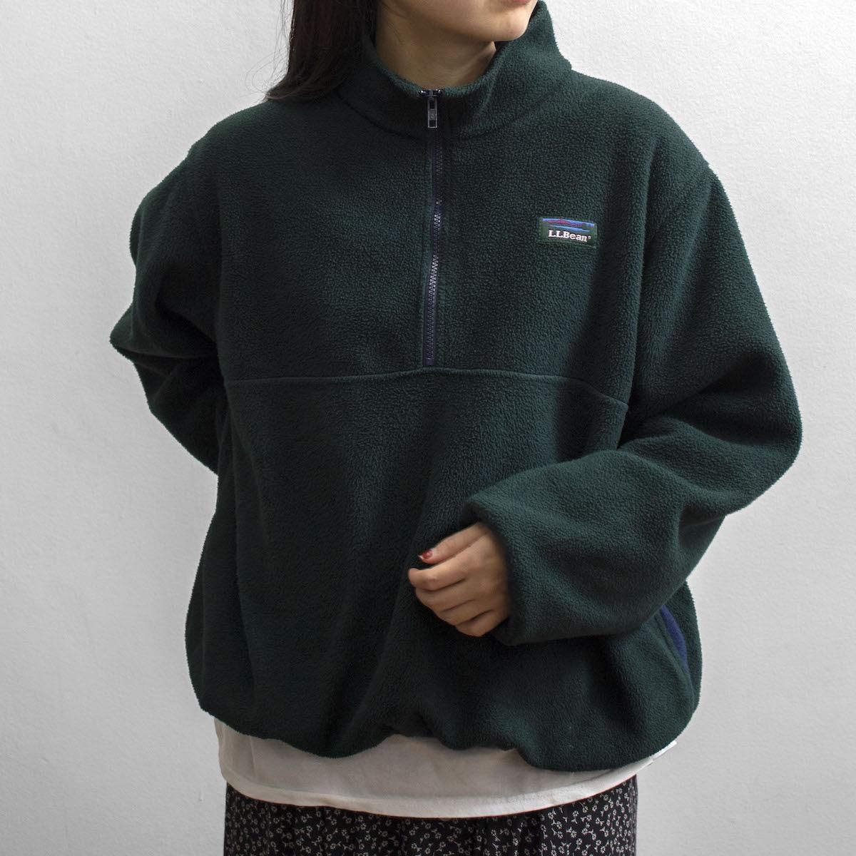 90s L.L.Bean ハーフジップ フリース ブラック メンズ レディース