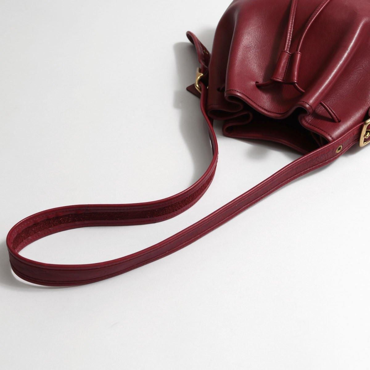 希少　vintage　coach　オールドコーチ　巾着　ショルダー　90's　赤 レディース] 1990s USA製 オールドコーチ 巾着 ショルダーバッグ
