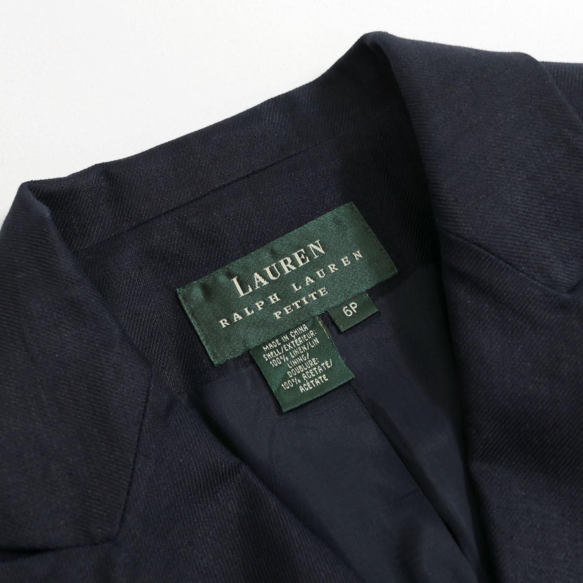 極美品/RALPH LAUREN/テーラードジャケット/ダブル/リネン１００％ POLO RALPH LAUREN（ポロ ラルフ ローレン）の「ピンストライプ