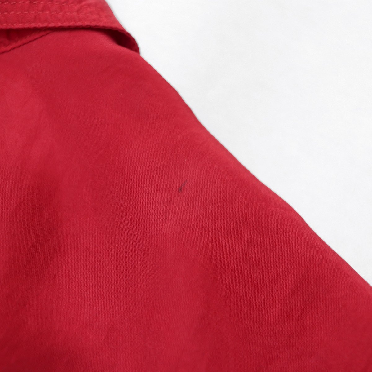 ビンテージ シルク100% チャイナシャツ XL 赤 レッド ビッグシルエット