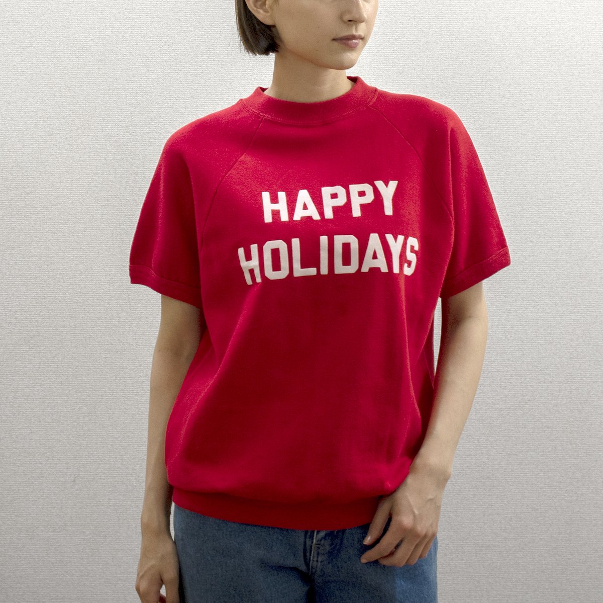 レディース] 1980s~ ヴィンテージ USA製 HAPPY HOLIDAYS プリント 半袖