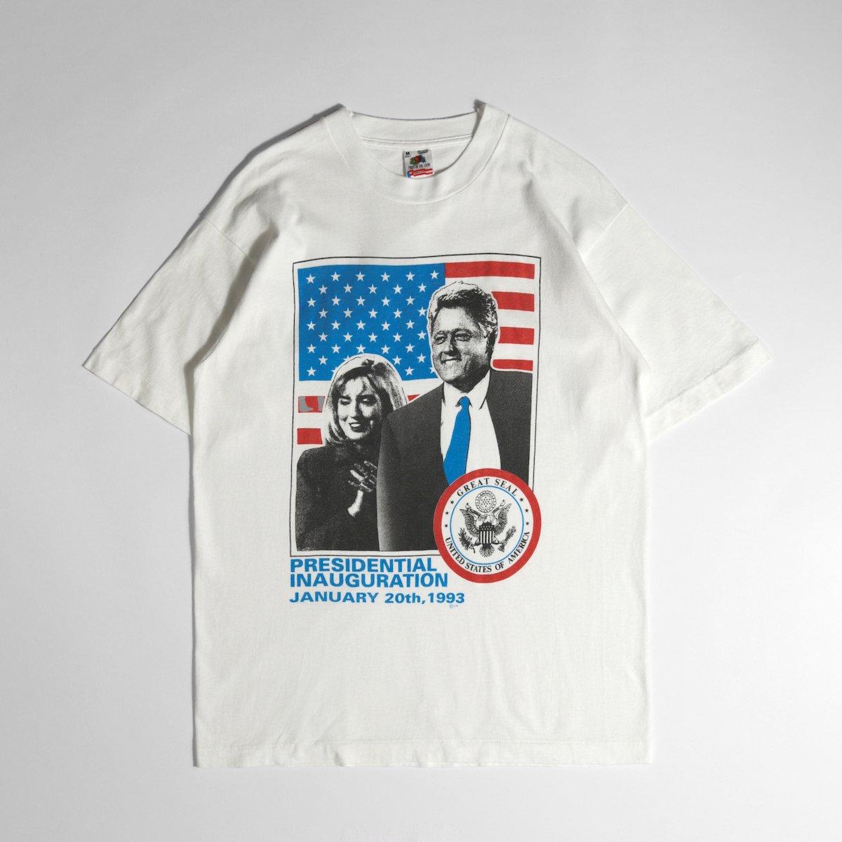 レディース] 1990s USA製 クリントン大統領 ヒラリー プリントTシャツ