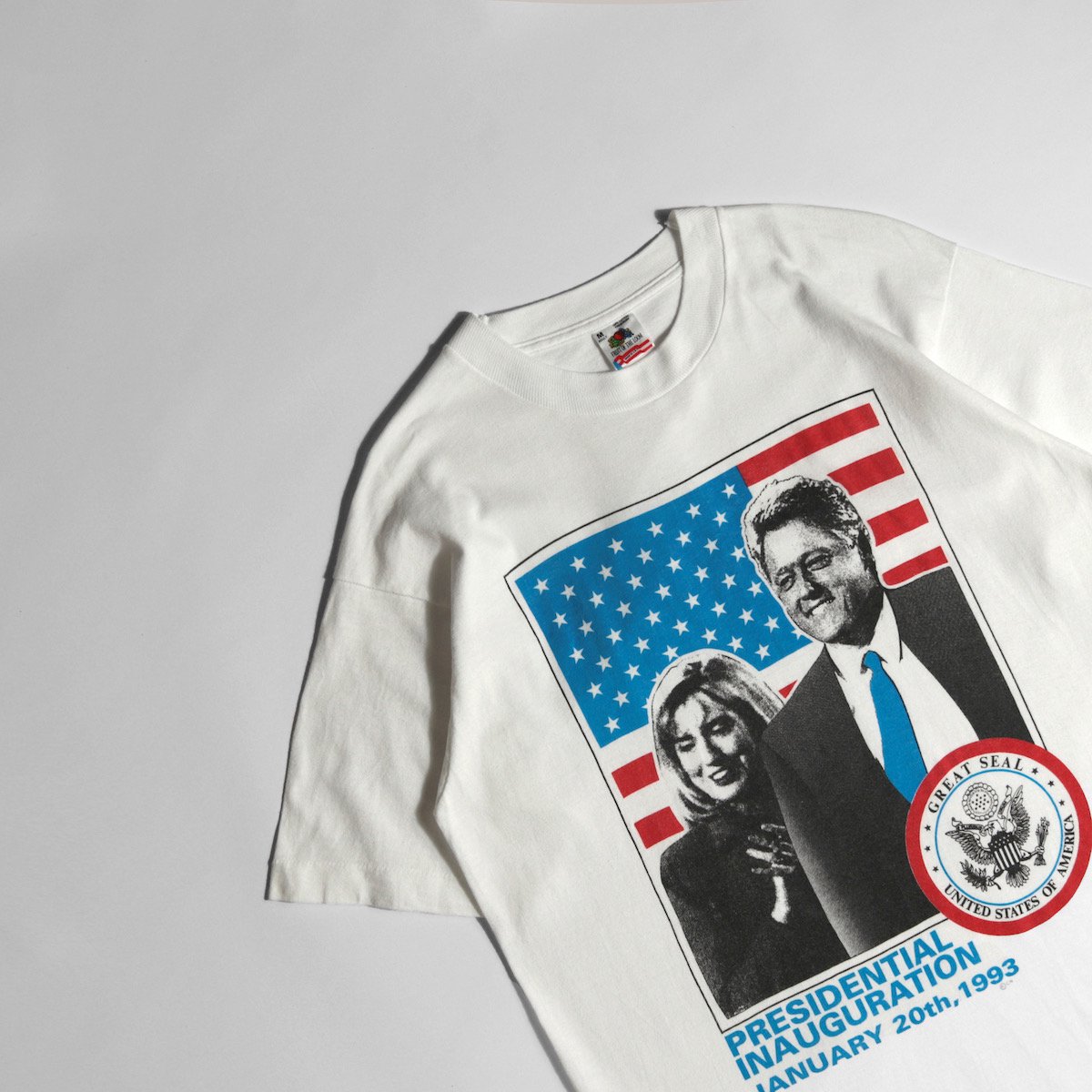 レディース] 1990s USA製 クリントン大統領 ヒラリー プリントTシャツ