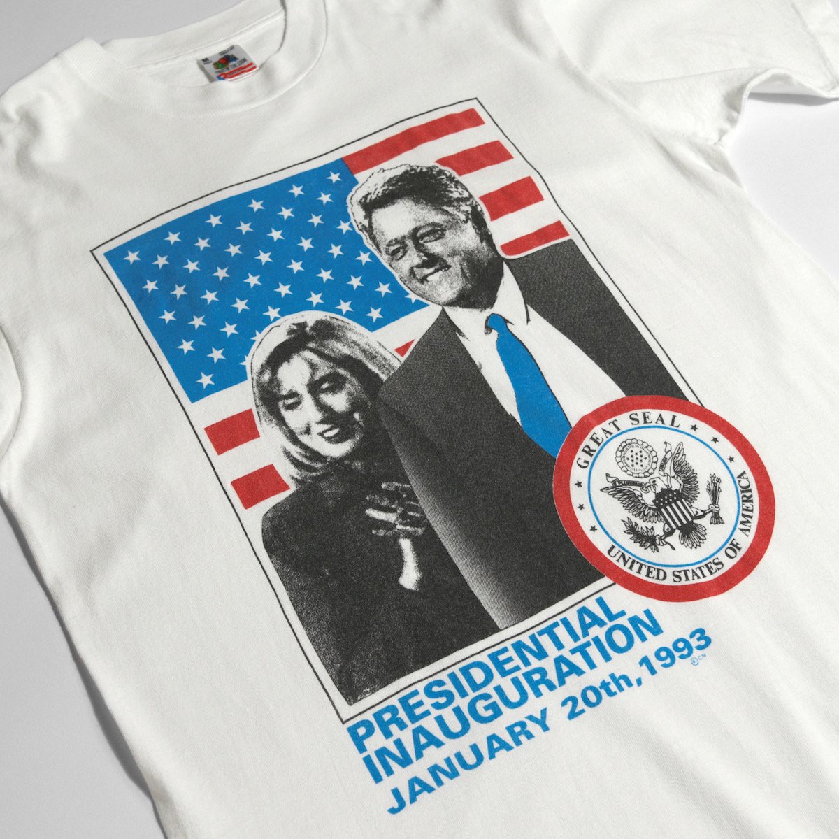 レディース] 1990s USA製 クリントン大統領 ヒラリー プリントTシャツ