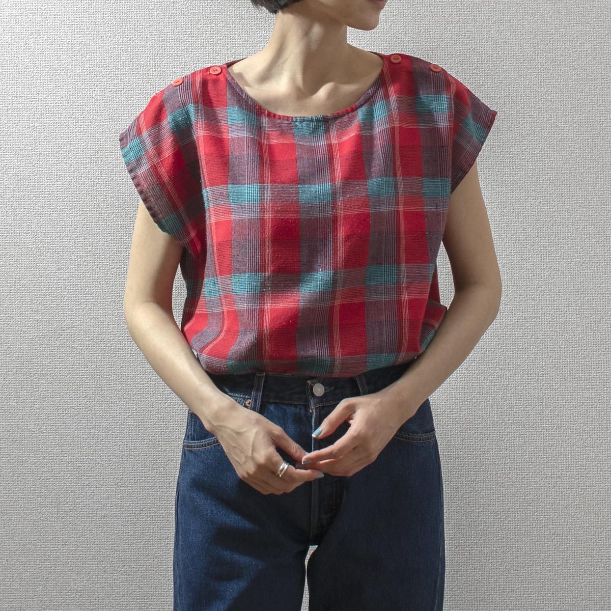 チェック柄　赤　スリーブ LIMITEDオーバーサイズチェックシャツ（RED×RED） | HATSUNEX