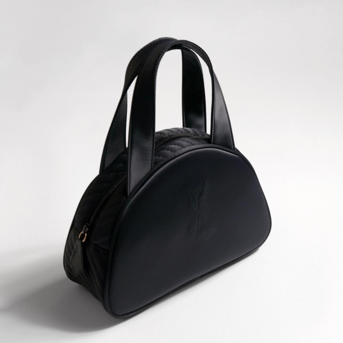 未使用✨YSL イヴサンローラン ハンドバッグ　ネイビー　フロンロゴ　ミニバッグ Yves Saint Laurent 極 美品 希少品 YVES SAINT LAURENT イヴ