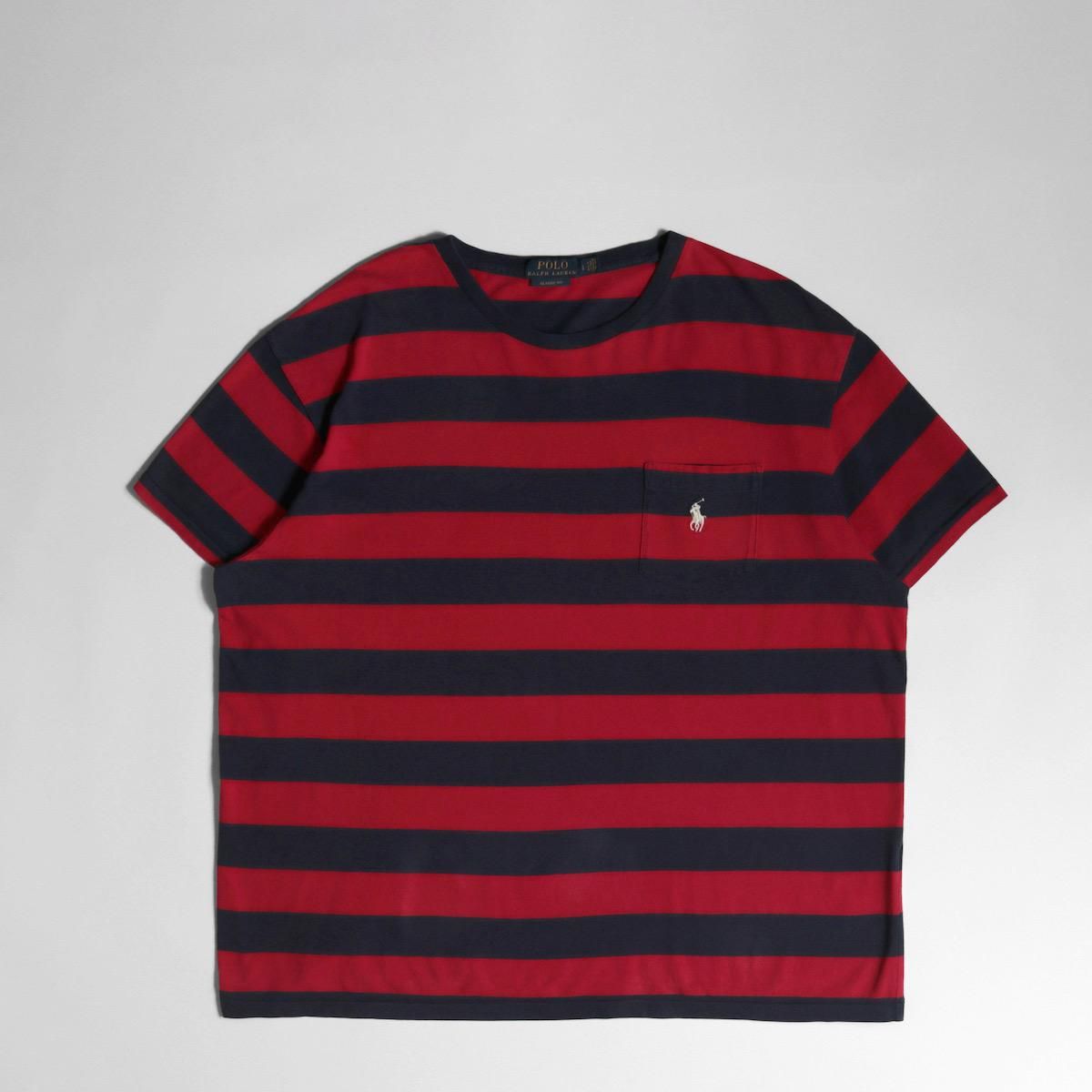 レディース] ラルフローレン ボーダーTシャツ ポケット レッド