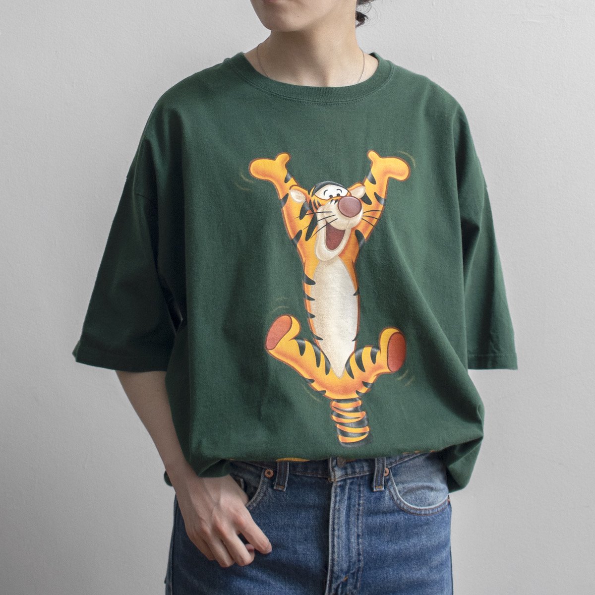 レディース 1990s ヴィンテージ Usa製 ディズニーワールド ティガー プリントtシャツ プーさん グリーン