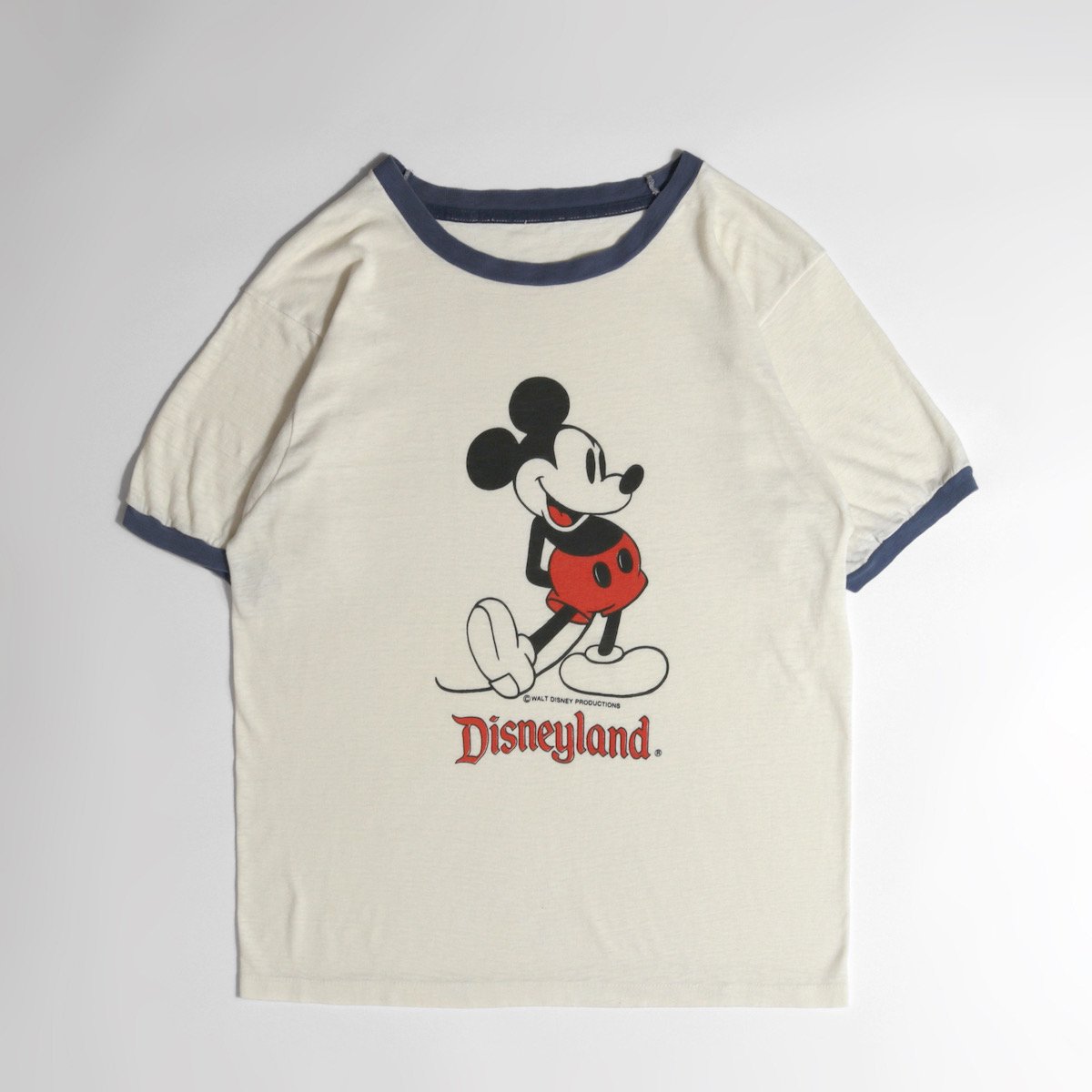 70s ディズニー ミッキーマウス ビッグフェイス リンガーTシャツ USA．«Tシャツ»