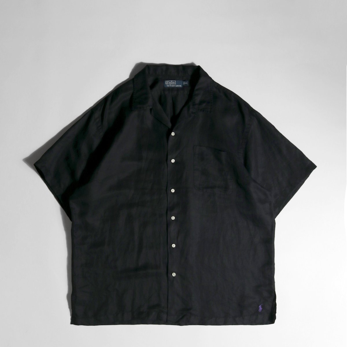 ポロラルフローレン オープンカラーシャツ リネン シルク サイズ XL