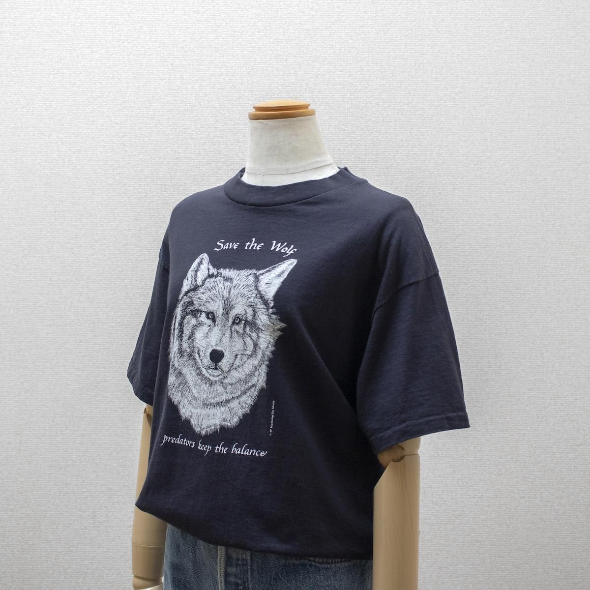 レディース] 1990s ヴィンテージ USA製 ウルフ ワシ プリントTシャツ