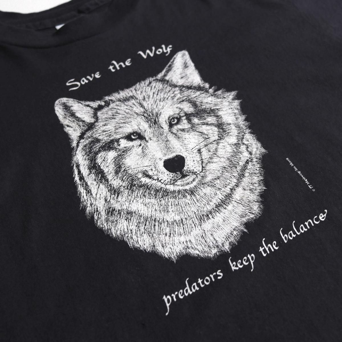 レディース] 1990s ヴィンテージ USA製 ウルフ ワシ プリントTシャツ