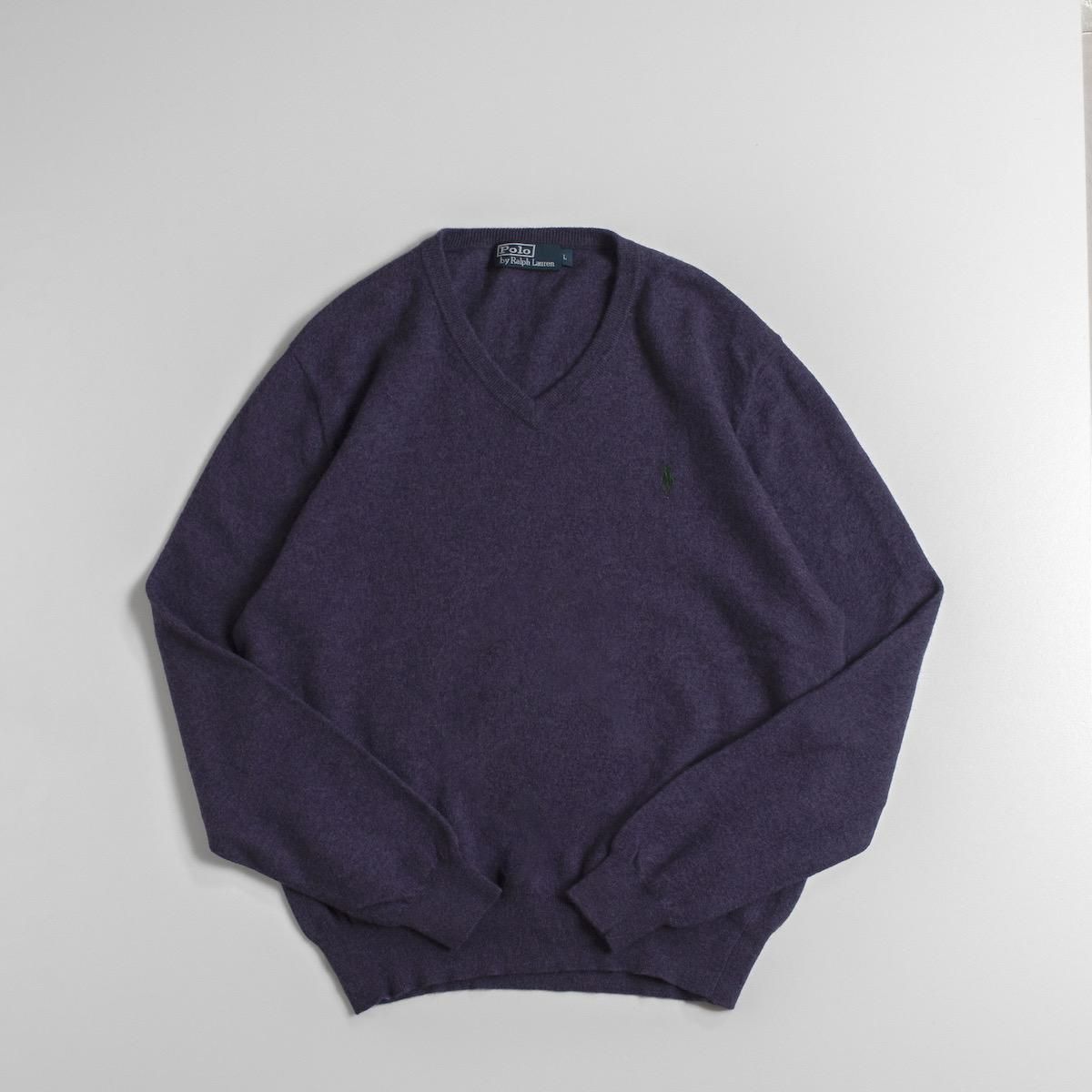 Polo Ralph Lauren Crew-Neck Cotton Knit 紫 L ポロラルフ