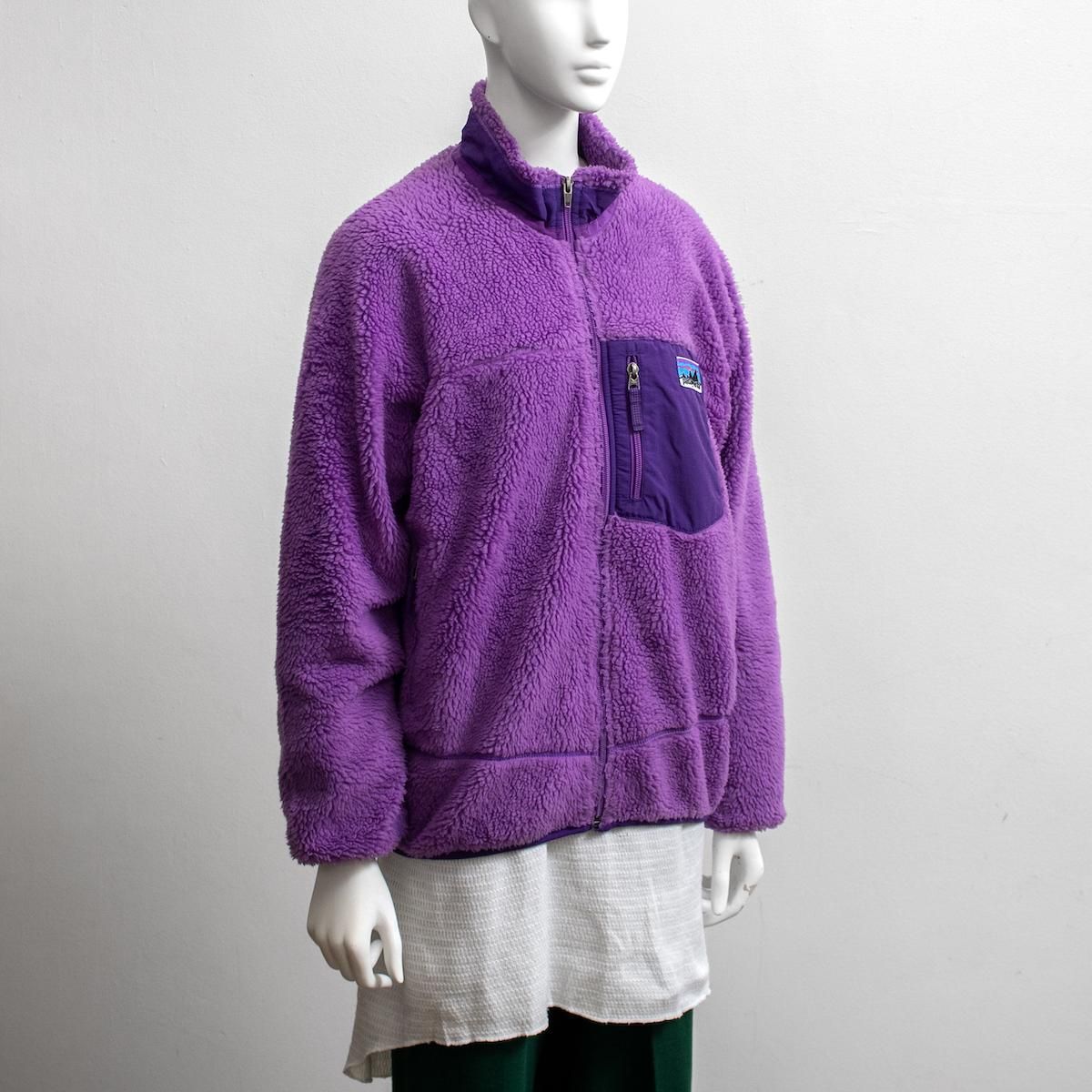 [レディース] パタゴニア レトロカーディガン KIDS 復刻 白タグ ボアフリース パープル [Patagonia]