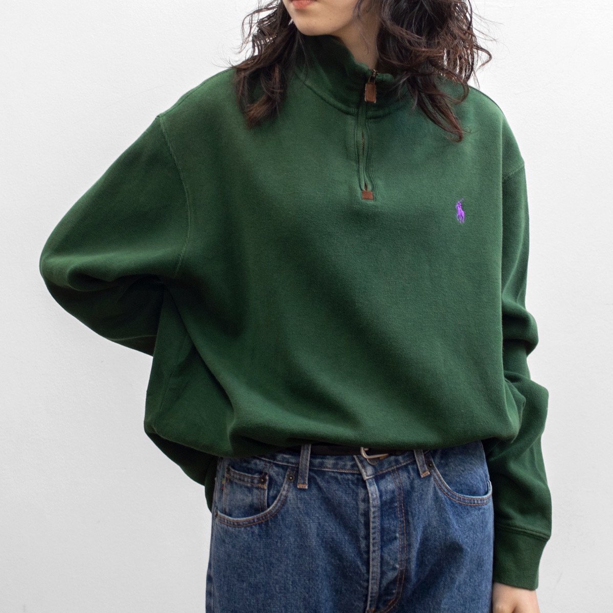 レディース] ラルフローレン ハーフジップトップス グリーン [Ralph 